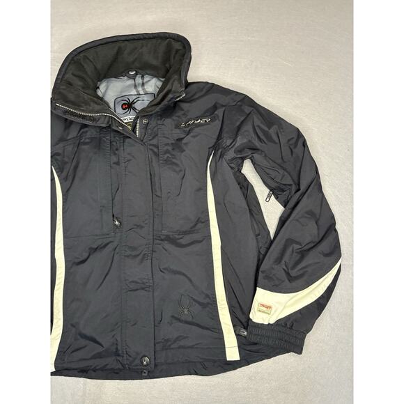 Spyder Axys Ski Jacket Women's 8 Black Entrant Gll Mock Neck Full Sleeve W/ Hood - Picture 4 of 15